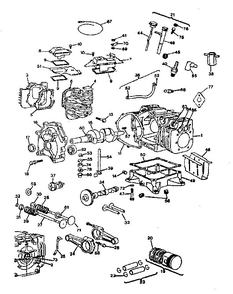Cylinder, Crankshaft And Engine Base Diagram and Parts List for 422400-422499 1209-01 Briggs and Stratton Engine